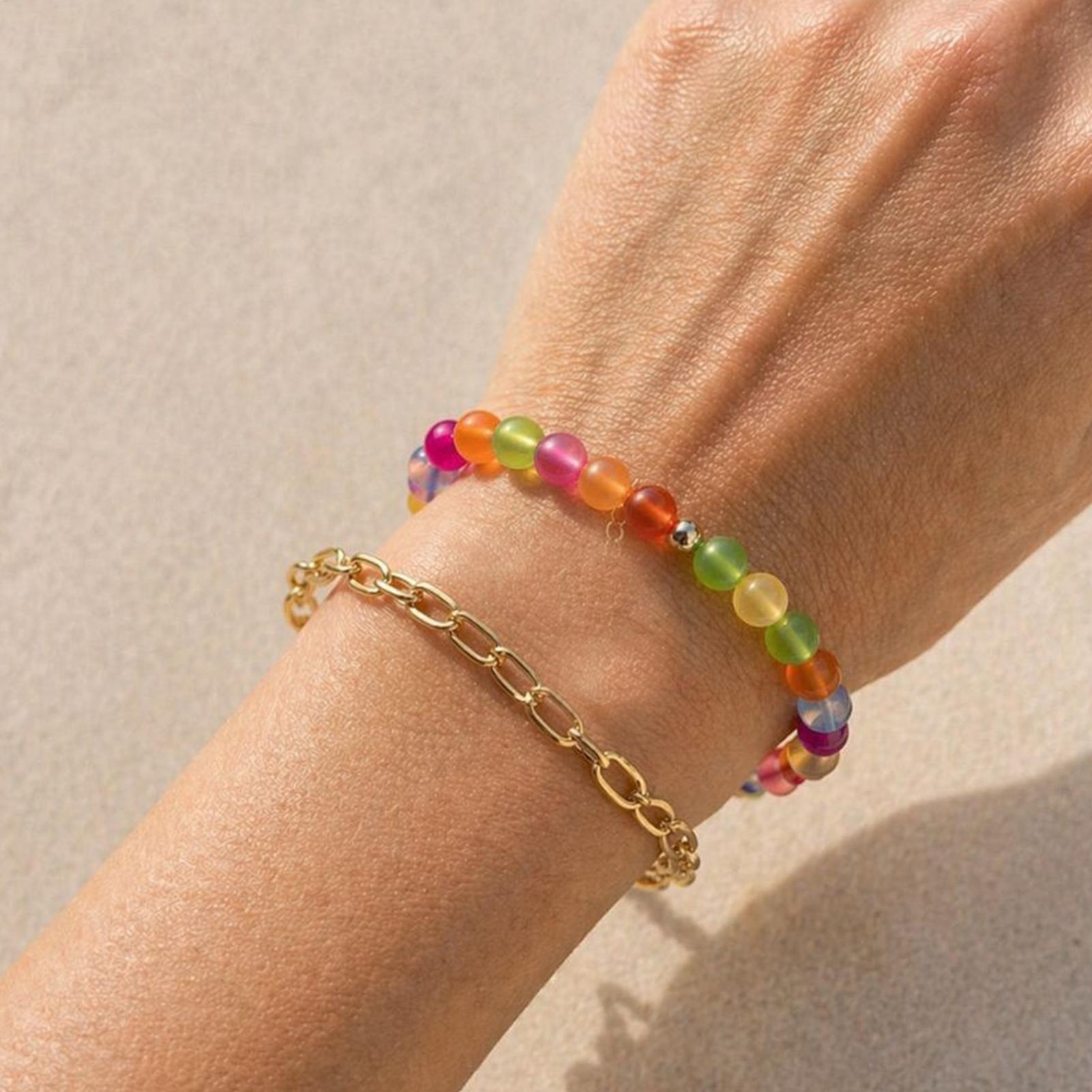 Travel Jewellery & Accessories Organiser - 1pcs Beaded Bracelet UV Reactive Waterproof