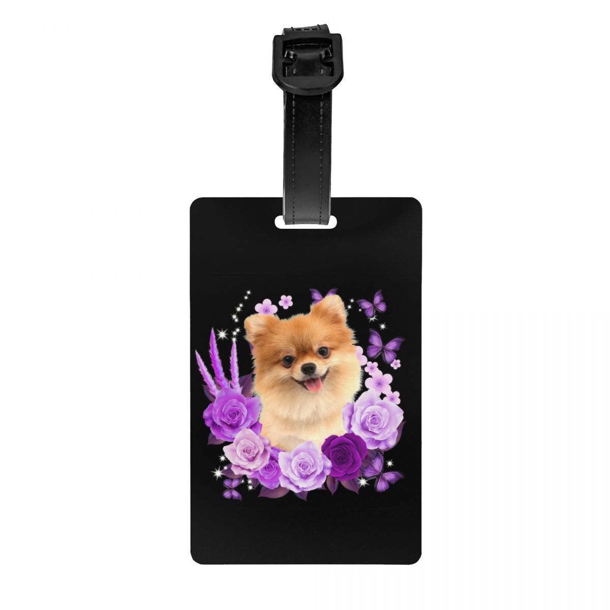 Travel Accessories Dog - Pomeranian Dog With Rose Flower Luggage