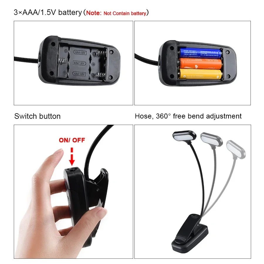 Mini LED Book Light with Clip, - Book Light Flexible avaliação e preço