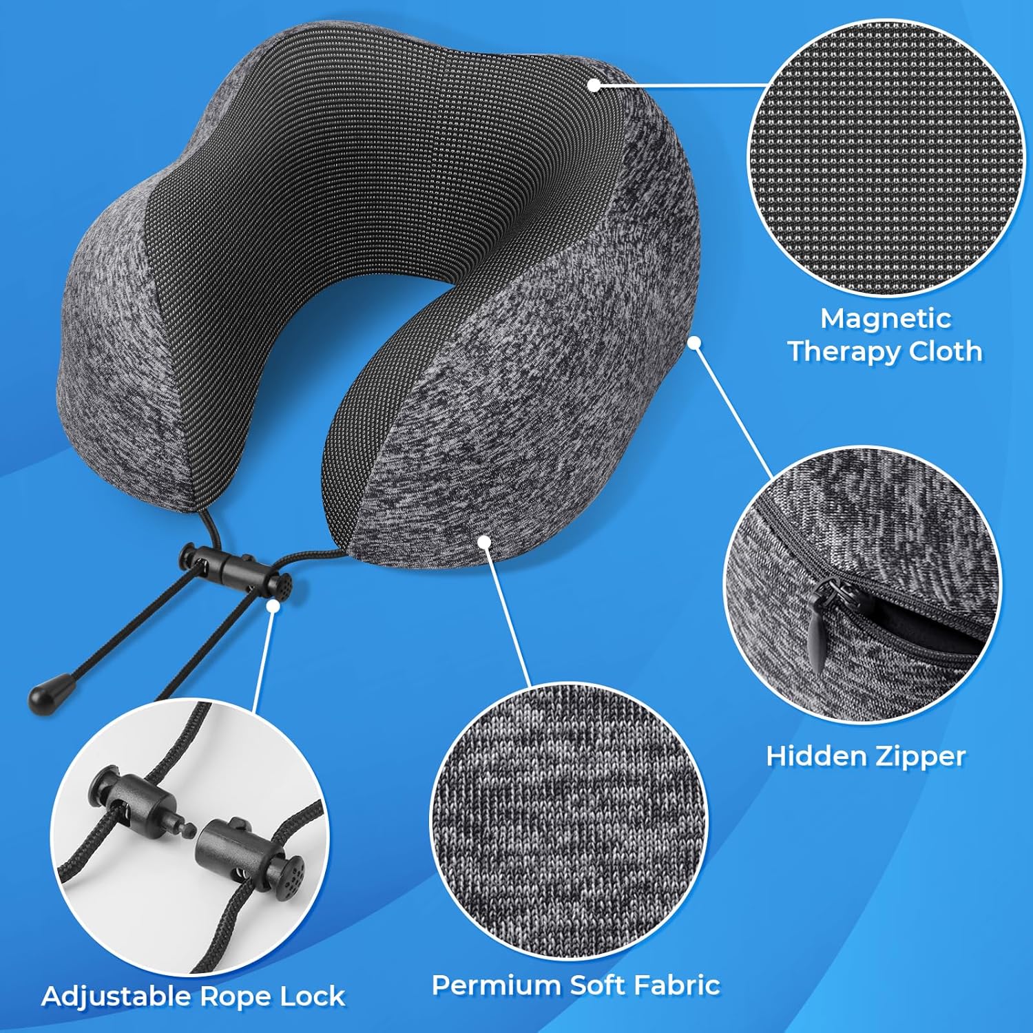 Travel Pillow Set with Memory  - Earplug Set Foam avaliação e preço