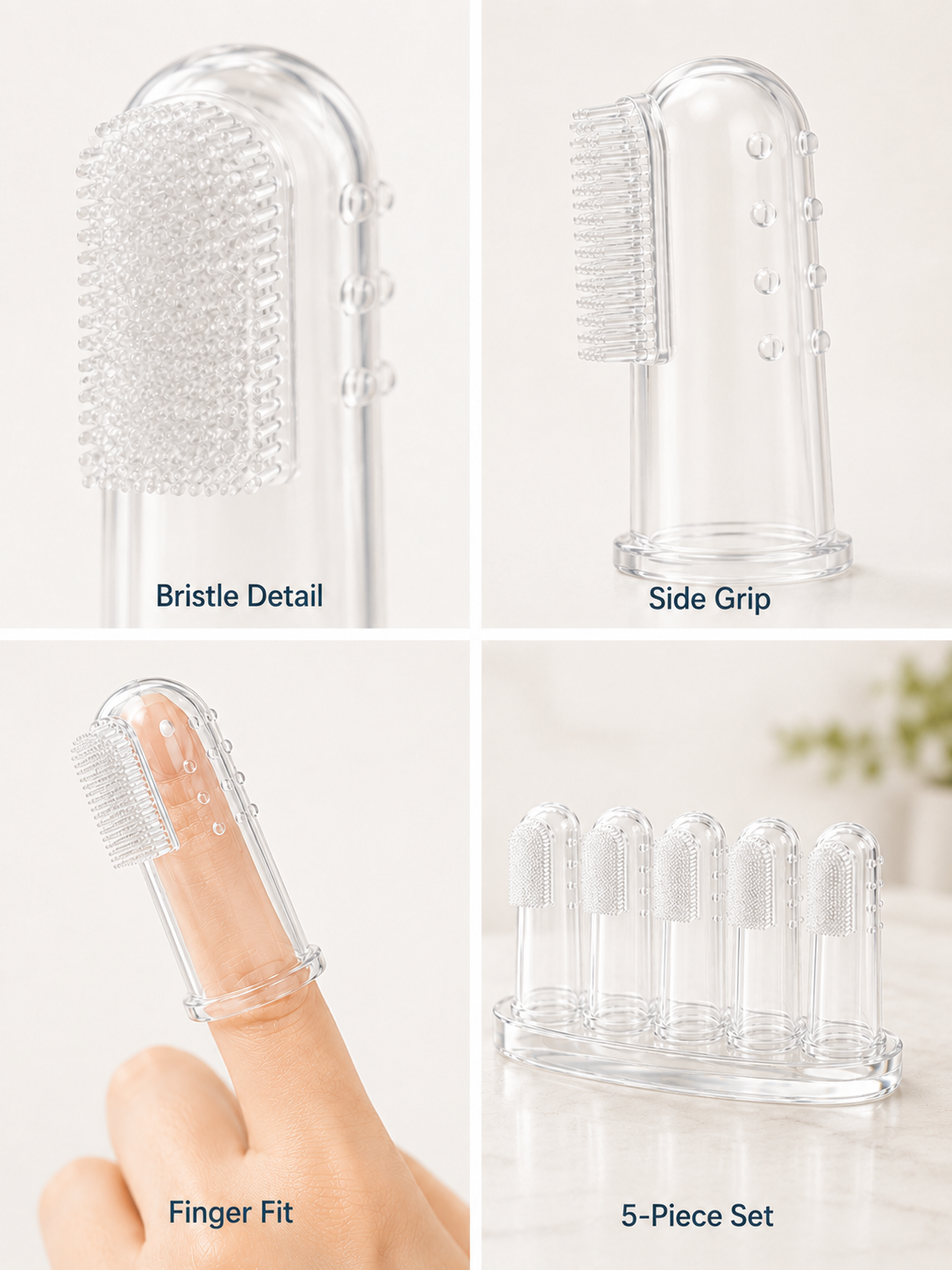 5pcs Silicone Pet Finger Brush - Travel Accessories Dog avaliação e preço