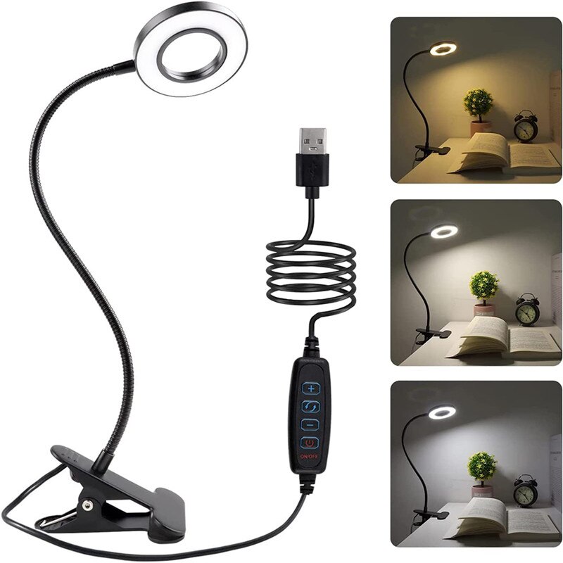 48 LEDs Desk Lamp Clip USB Boo - Book Light Flexible avaliação e preço