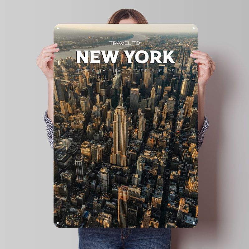 New York Travel Print Metal Si - Travel Accessories New York avaliação e preço