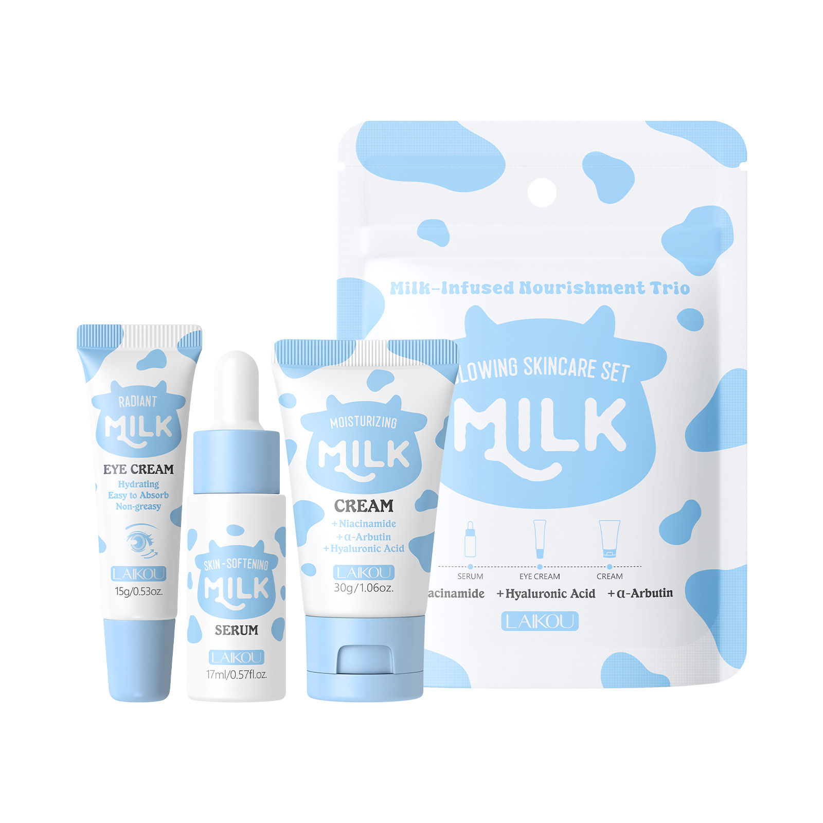 LAIKOU Milk 3Pcs Travel Skinca - Travel Accessories Set avaliação e preço