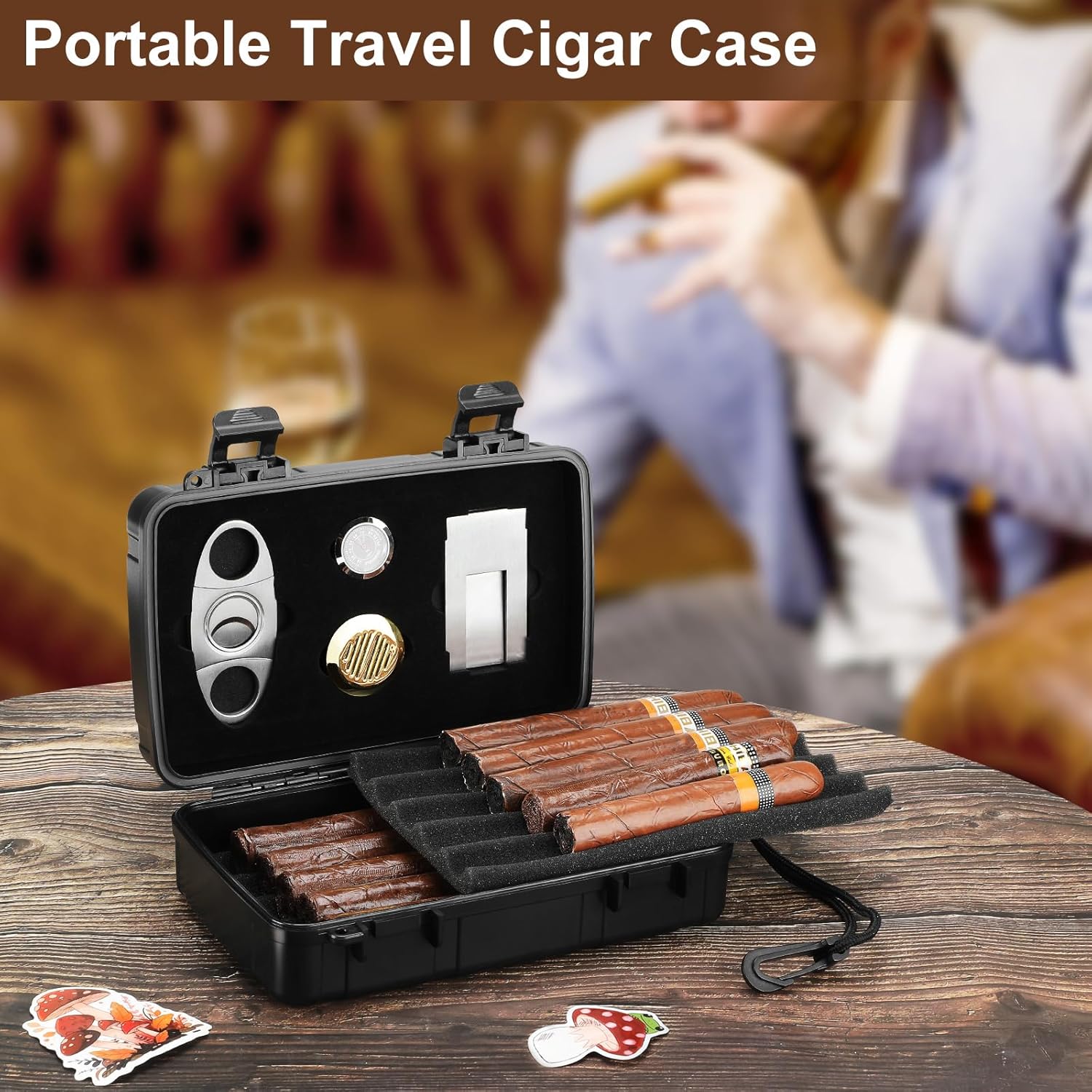 Portable Cigar Humidor Holds 1 - Travel Accessories Set avaliação e preço