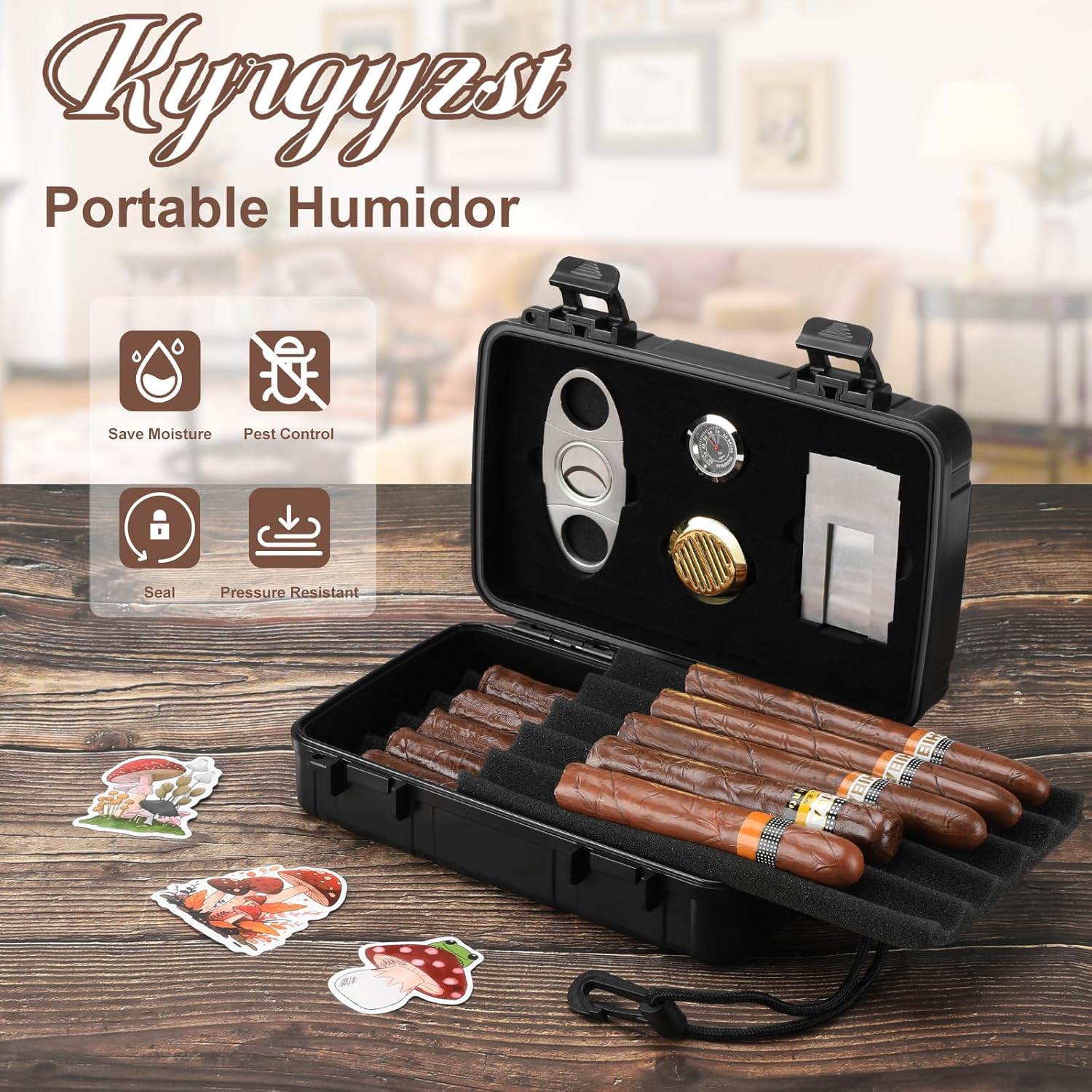 Portable Cigar Humidor Holds 1 - Travel Accessories Set avaliação e preço
