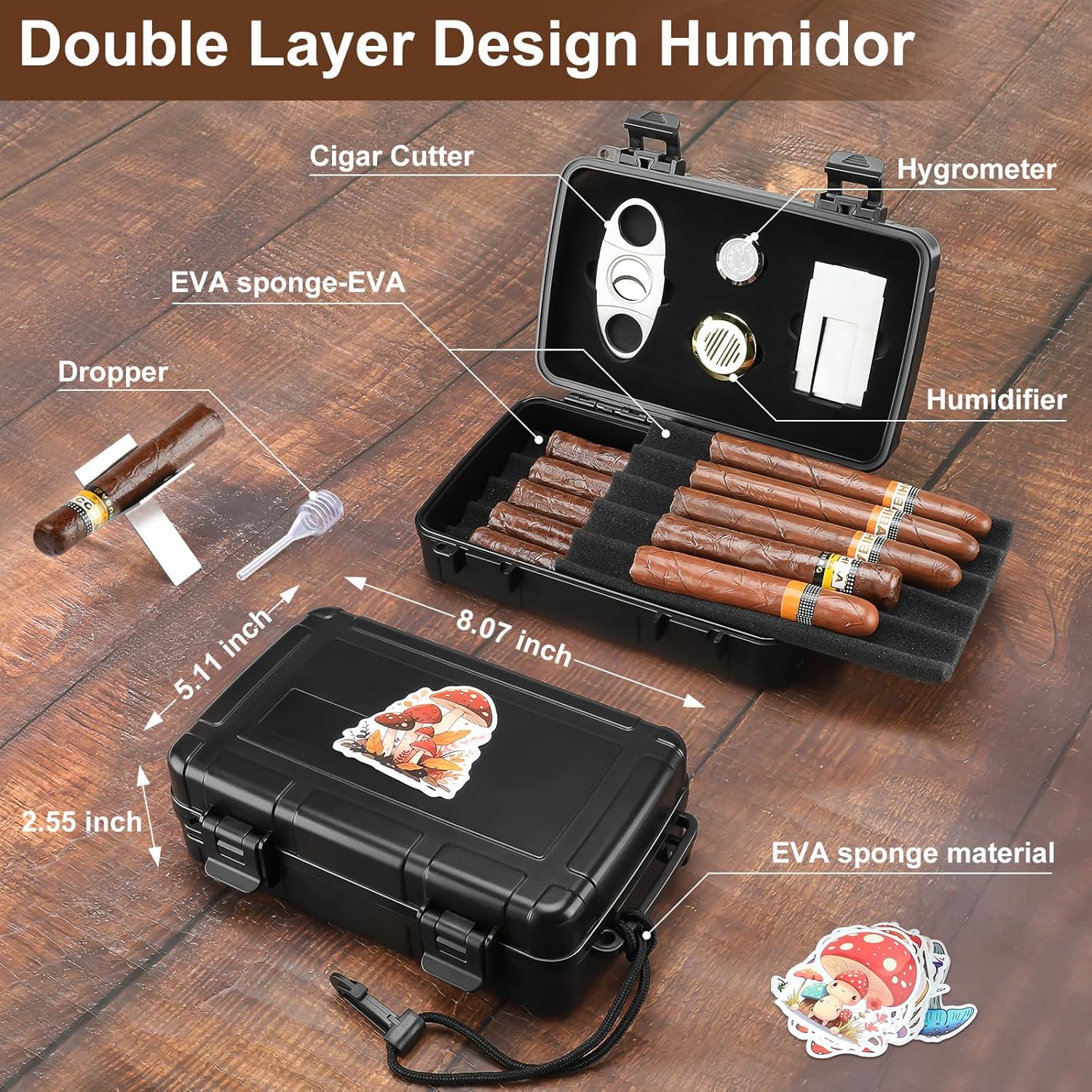 Portable Cigar Humidor Holds 1 - Travel Accessories Set avaliação e preço