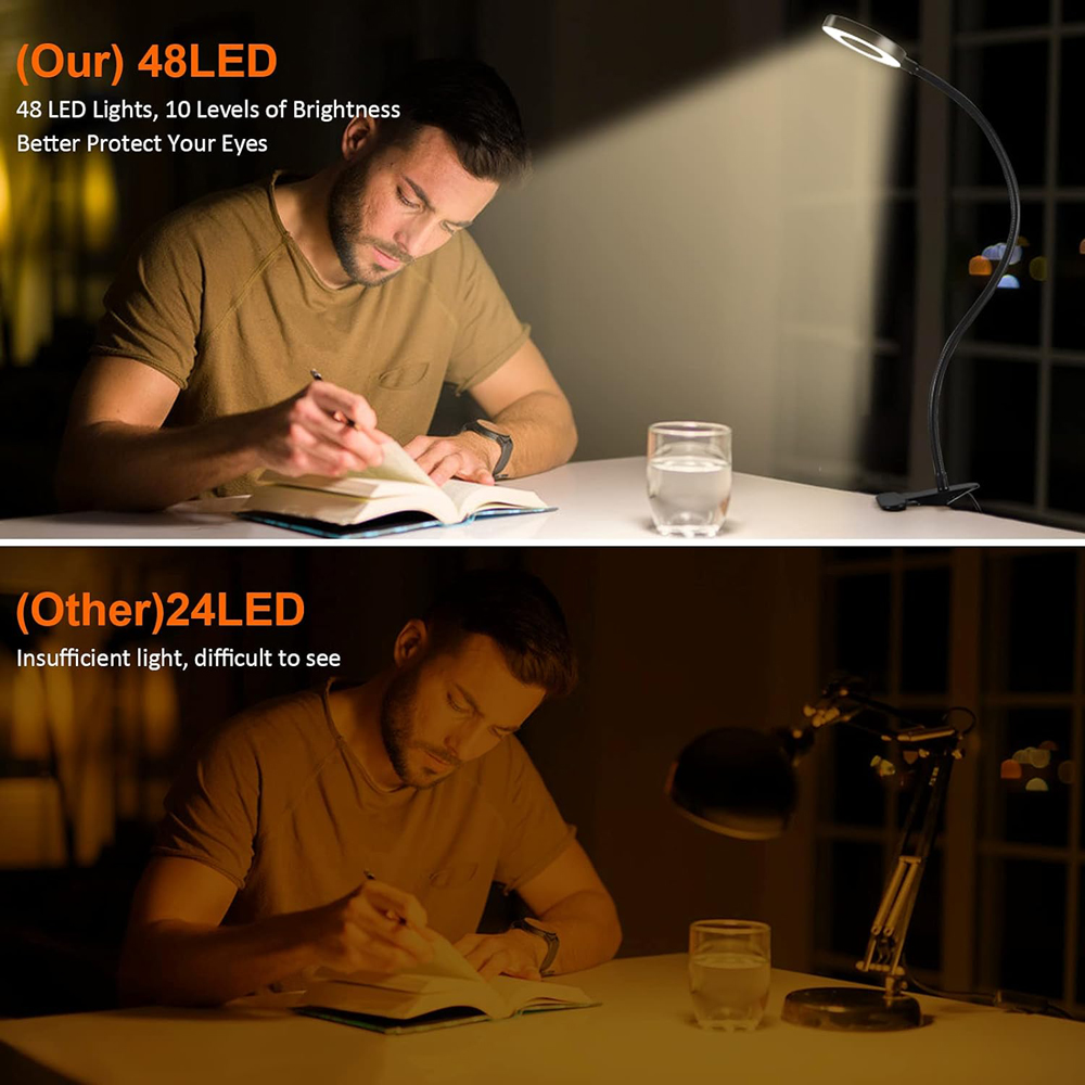 360° Flexible 48 LEDs Desk Lam - Book Light Flexible avaliação e preço