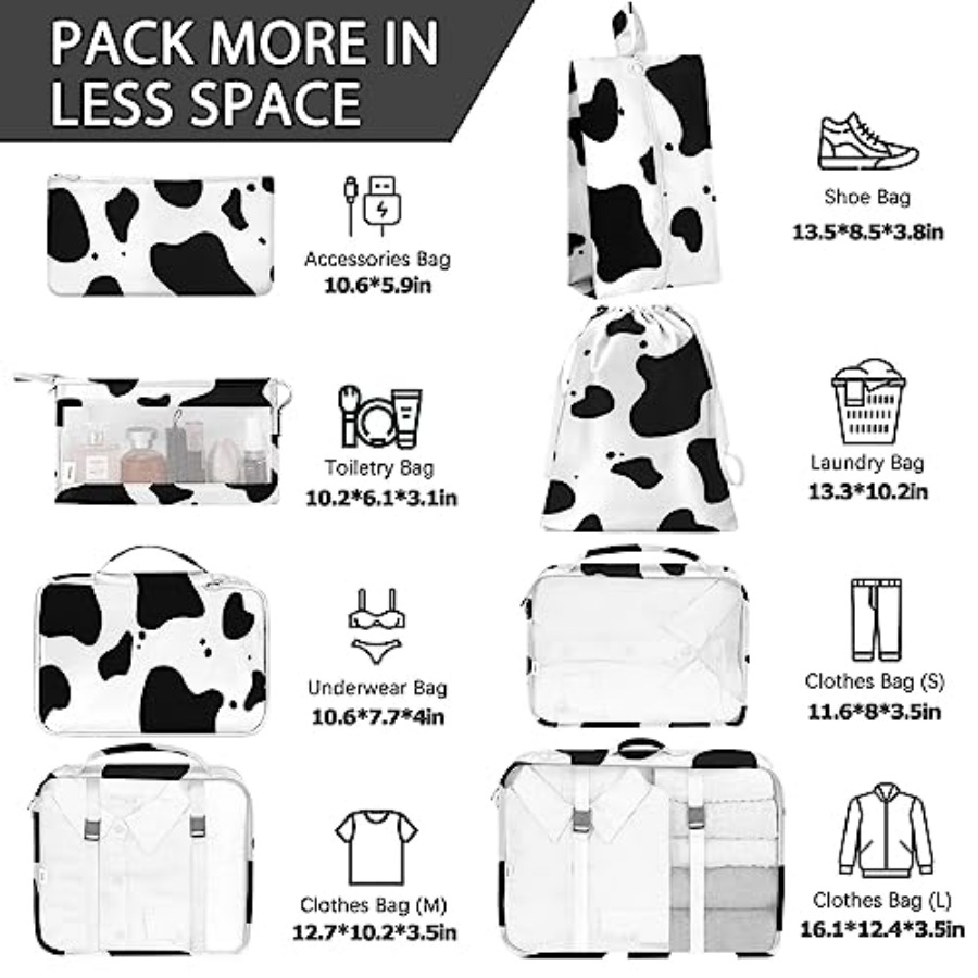 8 Set Packing Cubes for Travel - Travel Accessories Set avaliação e preço