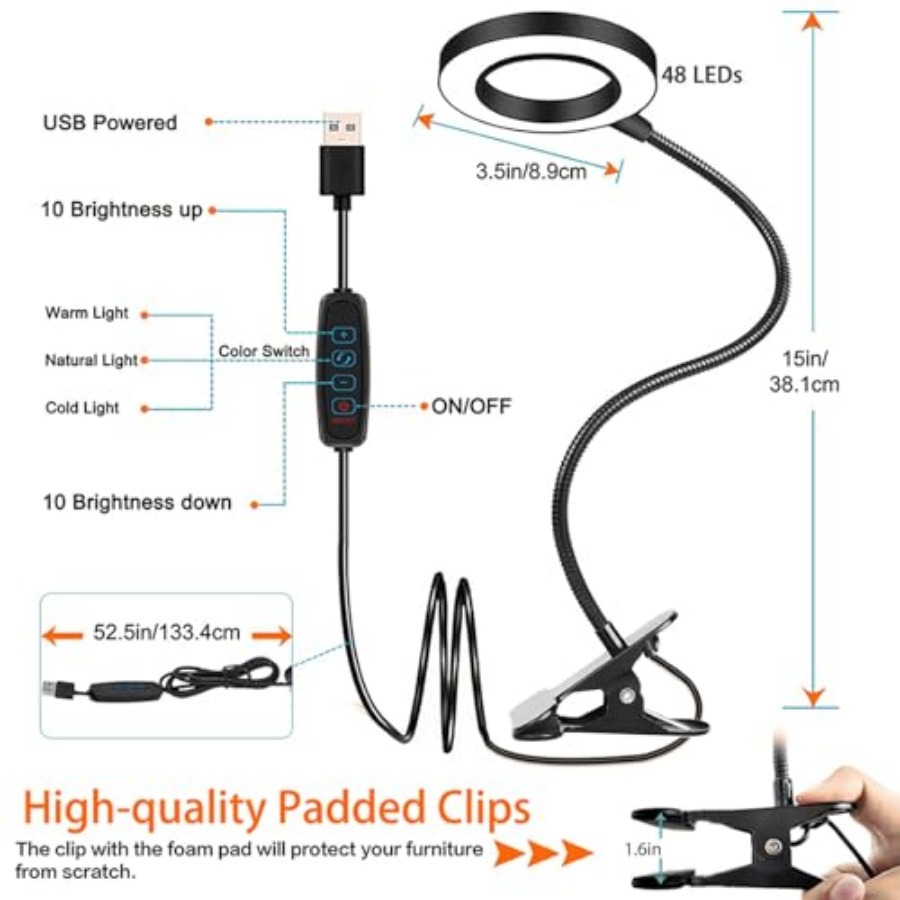 Clip on Light LED Reading Book - Book Light Flexible avaliação e preço