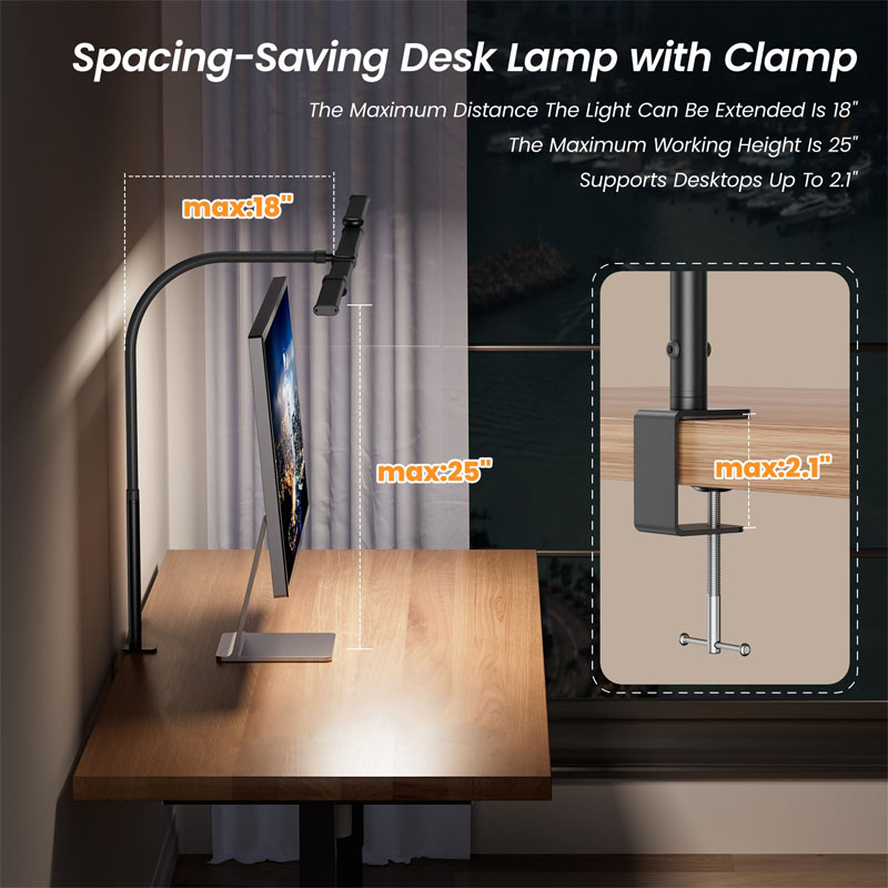 LED Desk Lamp Eye-Caring Desk  - Book Light Flexible avaliação e preço