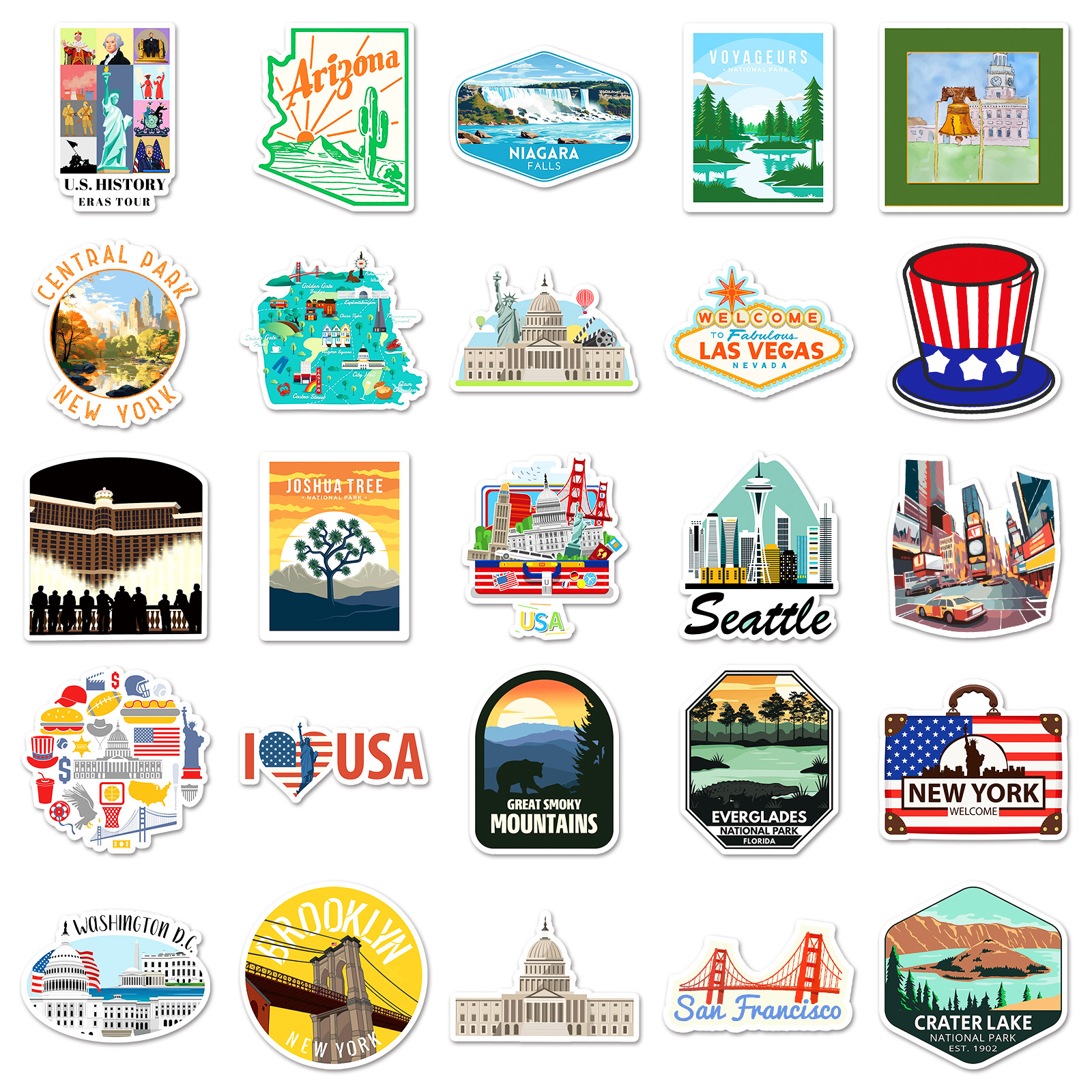 50Pcs US National Park City La - Travel Accessories New York avaliação e preço