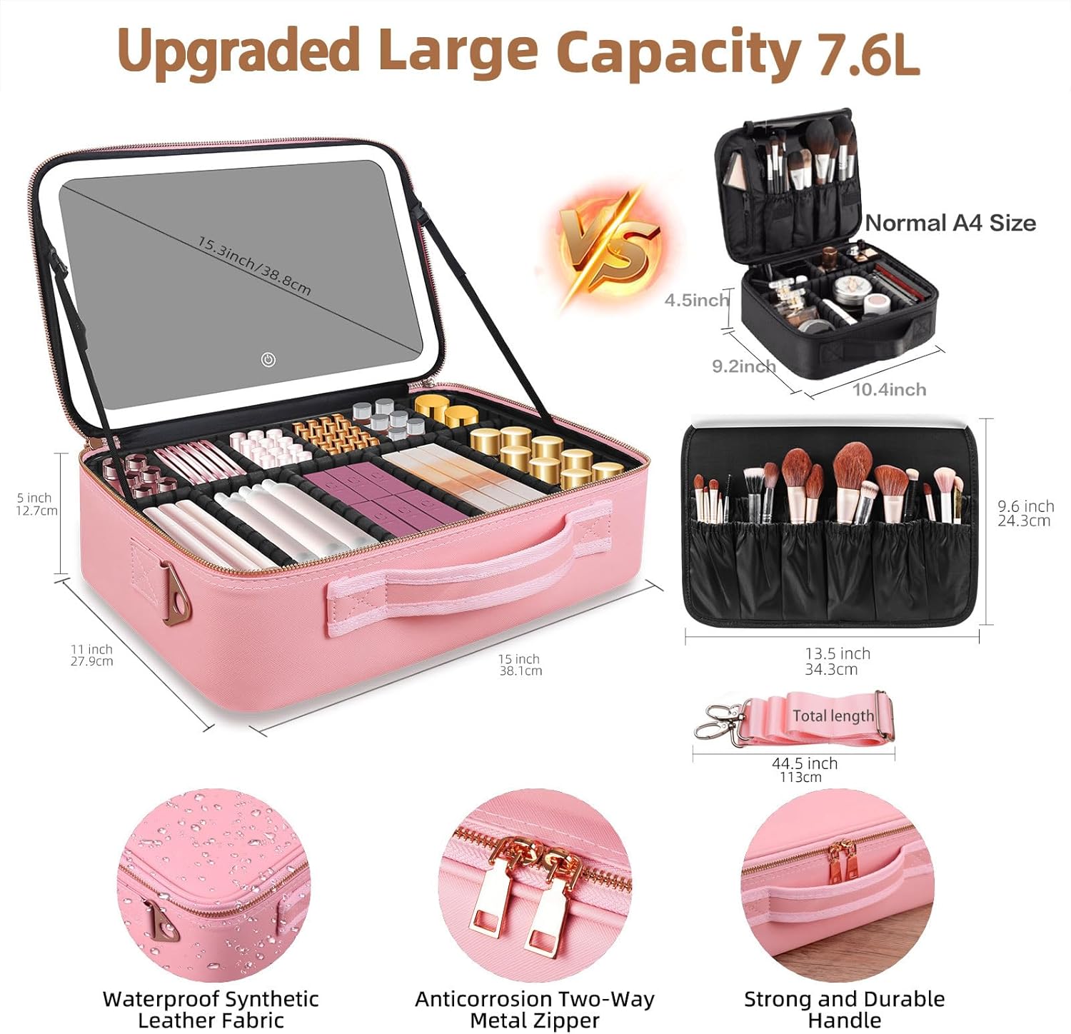 Large Capacity Makeup Bag 15'' - Travel Accessories Bag avaliação e preço